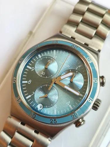 SWATCH+IRONY CHRONO+YCS589G CLEAR WATER+NEU/NEW von Swatch