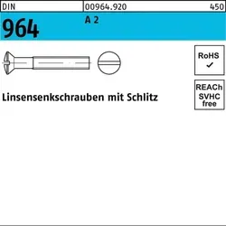 Linsensenkschraube Din 964 Schlitz M 6 X 20 A 2