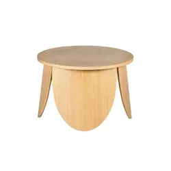 Couchtisch Vivially – Holzfarben, rund mit blütenartigem Gestell - Eleganter Couchtisch Vivially in Holzfarben, ideal für verschiedene Wohnstile. Mit blütenartigem Gestell und robustem laminierten Holz. Maße: H: 40 cm, Ø: 60 cm. Perfekt für Ihr Wohnzimmer!