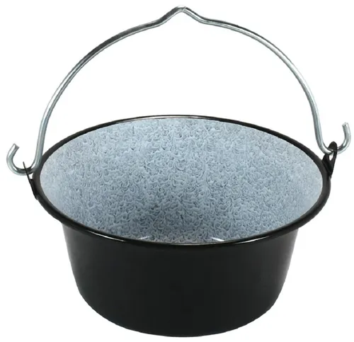 Grillplanet Gulaschkessel 4 Liter emailliert - Holzkohlegrills - Ideal für Gulaschsuppe im Freien, perfekt für 1-4 Personen und sorgt für unvergleichlichen Geschmack über offenem Feuer.