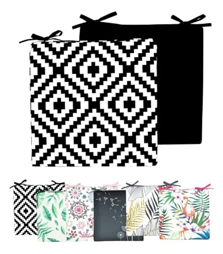 JACK Motiv Outdoor Wende Stuhlkissen 40x40cm Lounge Kissen Wasserfest Sitzkissen Garten Lotus Effekt, Farbe:Abstrakt