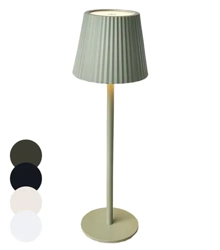 Coen Bakker LED Tischlampe dimmbar mit Touch IP44 Lampe USB 3 Lichtfarben für Innen & Außen 36,5x11 cm Tischleuchte, Farbe:Grün
