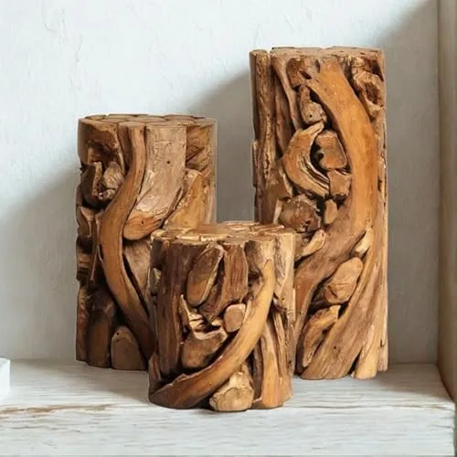 Möbel Bressmer XILON Holzsäule Podest aus Teakholz in beige von Möbel Bressmer