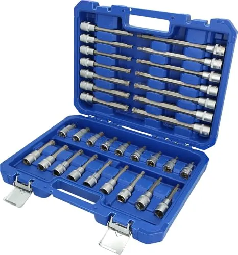 Brilliant Tools 1/2' Steckschlüssel-Satz, 32-tlg. - Metallwerkzeug mit 32 hochwertigen Steckschlüsseln aus Chrom-Vanadium-Stahl, geliefert in einem stabilen Koffer für optimale Übersicht und sicheren Transport.