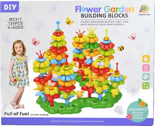 Blumen Steckspiel Garten Bausatz 124 Teile