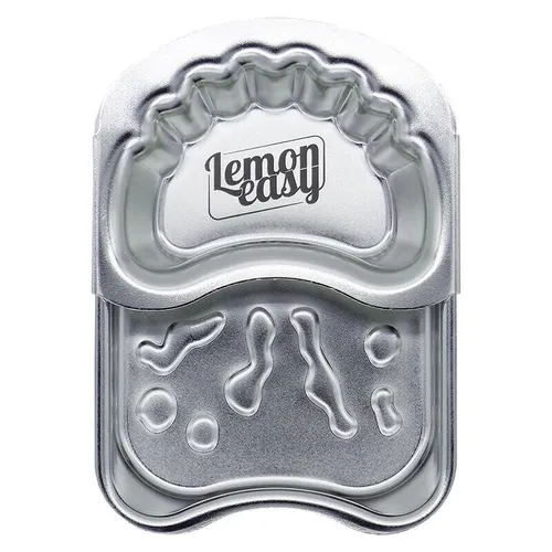 LEMONEASY Zitronenscheibenpresse aus Edelstahl, Made in Germany | Schieben statt Pressen für maximale Saftausbeute – Spülmaschinenfeste, hygienische & ergonomische Zitronenpresse