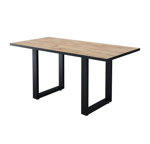 Vicco Esstisch Livorno, Schwarz/Goldkraft Eiche, 160 x 80 cm - Esszimmertisch im modernen Design, ideal für gemütliche Mahlzeiten. Pflegeleichte Materialien und stabile Metallfüße sorgen für Langlebigkeit und Stil.