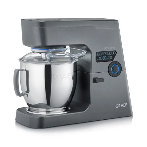 GRAEF Küchenmaschine CHEF S LINE MYestro KM7016 - 800 Watt Profi-Gleichstrommotor, vollmetallgehäuse und 10 Geschwindigkeitsstufen für perfekte Ergebnisse