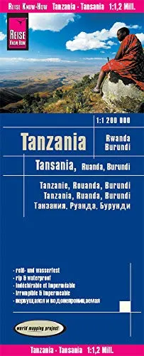 Reise Know-How Landkarte Tansania, Ruanda, Burundi (1:1.200.000): reiß- und wasserfest (world mapping project)