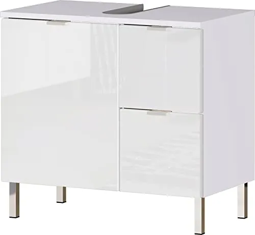 Waschbeckenunterschrank GW-Mau resa 60x56x34cm - Weiß - Waschbeckenunterschrank in Weiß, platzsparend und ideal für kleine Bäder, bietet praktischen Stauraum für Ihre Badutensilien.