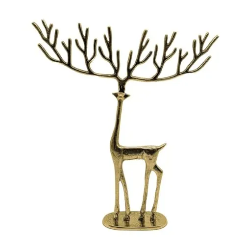 Lambert Rudi Rentier Weihnachtsdeko, Gold Antik, H 43 cm von Lambert