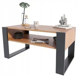 MATKAM Couchtisch KAJA - Loft Retro Design mit offener Ablage - Eleganter Couchtisch mit H50 x B100 x T53,6 cm, ideal für moderne Wohnzimmer. Die kratzfeste Oberfläche und die offene Ablage bieten praktischen Stauraum für Bücher und Zeitschriften.