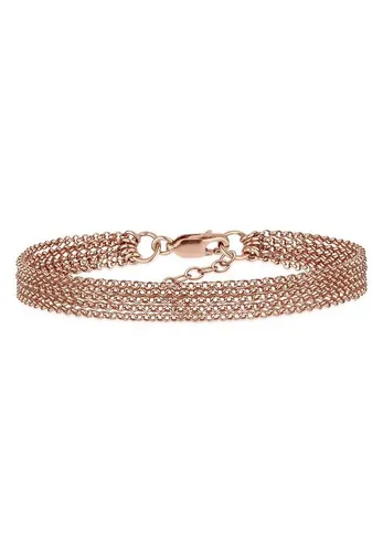 Elli Armband Breit Glieder Basic Silber 925 rosa 20 cm - Armschmuck aus hochwertigem Silber 925 in eleganten Roségold, 20 cm lang und mit praktischem Spangenverschluss – der perfekte Begleiter für jeden Anlass.