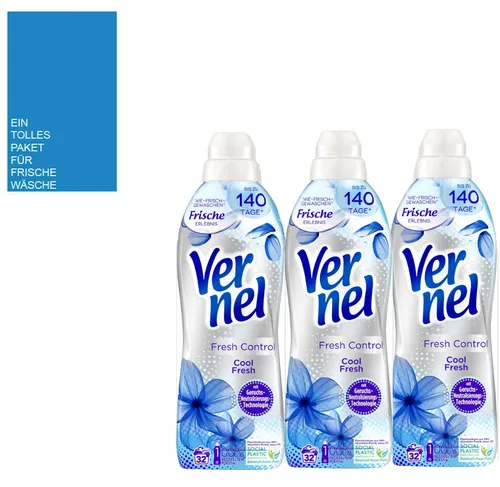 1L|8,33) 3x800ml Vernel Fresh Control Ice Blue 96 WL + Duftsäckchen Sommerwind