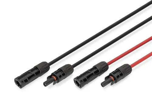 Digitus DK-SCEC66-0050 Solar-Kabel 6mm² 5m mit MC4-Anschlüssen - Zubehör Solarenergie: Hochwertiges Solarkabel mit vormontierten MC4-Steckverbindern, ideal für PV-Anlagen. Robuste XLPO-Isolierung schützt vor UV-Strahlung und mechanischen Belastungen.