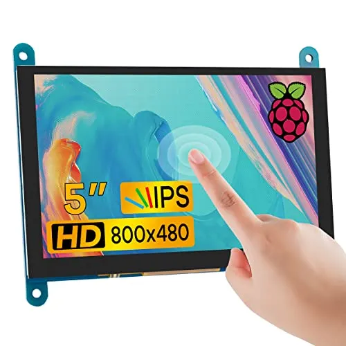 LAFVIN 5 Zoll IPS LCD Touch Screen Display Panel 800×480 kapazitiver Bildschirm HDMI Monitor für Raspberry Pi, BB Schwarz, Windows 10 8 7
