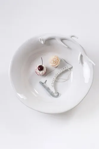 Nostalgische Servierschale Jagdschloss – Porzellan Geweih Ø 29,5 cm