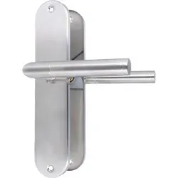 Ms Beschläge - Langschildgarnitur Edelstahl Türdrücker – Türgriff Rückholfeder - Blindschild