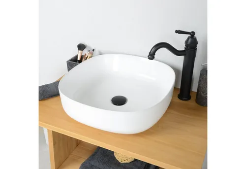 wohnfreuden Aufsatzwaschbecken Keramik Aufsatzwaschbecken 46 cm weiss (Kein Set), NEW-5760