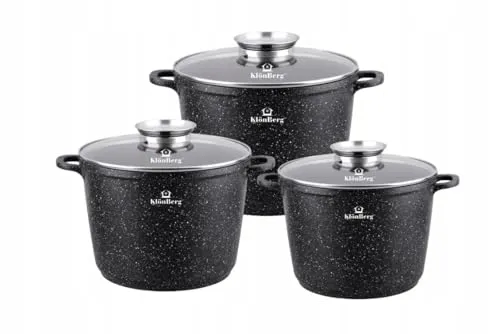 KlönBerg 6-tlg Topfset 11/15/21L antihaftbeschichtet,Induktion Mit DECKEL KB4041