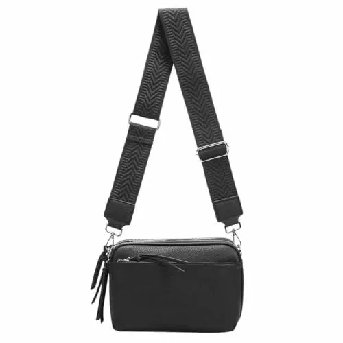 Damen Cross Over Umhängetasche Schwarz