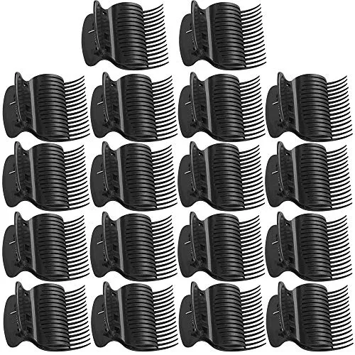 Heqishun 18 Stücke Lockenwickler Clips Lockenwicklers Klammern lockenwickler Halter für Kleine Mittlere Große und Jumbo Schwarz