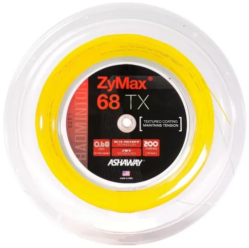 Ashaway Badmintonsaite Zymax 68 TX gelb 200m Rolle