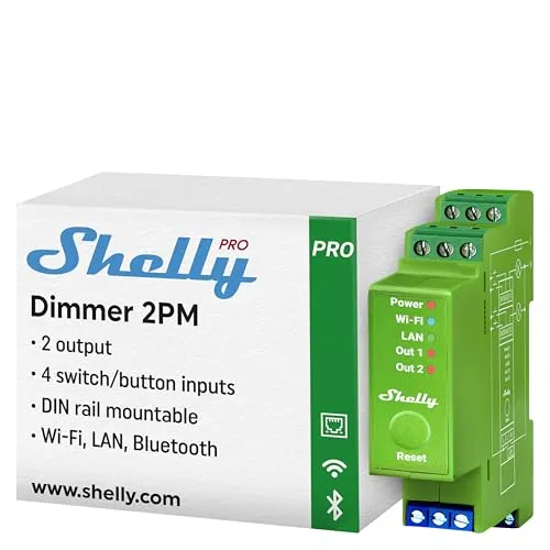 Shelly Pro Dimmer 2PM in grün von Shelly