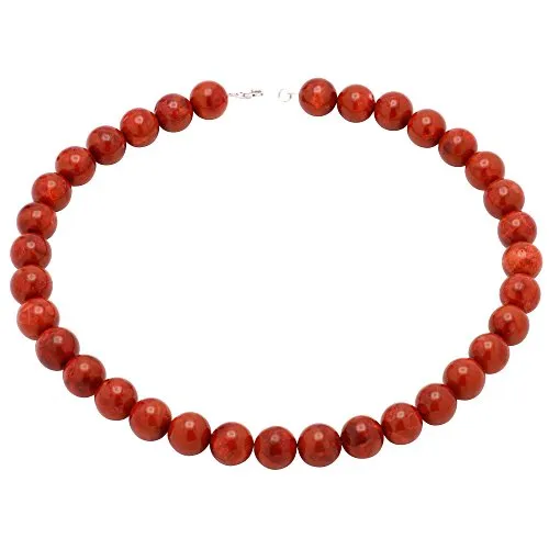Kette Collier Koralle Schaumkoralle & 925 Silber in rot von Schmuck Krone