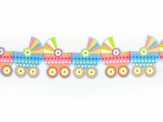 Girlande Kinderwagen, 14 cm x 3 Meter