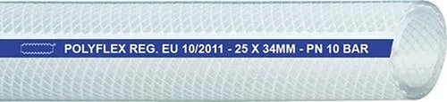 Druckluftschlauch POLYFLEX ID 30,0mm - Druckluftzubehör - Lebensmittelbeständiger Schlauch mit glatter Innenseele und 10 bar Betriebsdruck, ideal für sichere Anwendungen in der Lebensmittelindustrie.