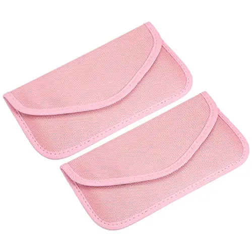 sourcing map Faraday Tasche RFID Signal Abschirmung Beutel Brieftasche Rosa | 7.87