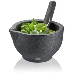 Gefu Mörser GRINO, grau, Porzellan in schwarz von GEFU