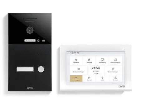 GVS IP Video Türsprechanlage AVS1320U - Smarte Türüberwachung für Ihr Zuhause - Haus-Alarmanlagen mit HD Kamera, 156° Erfassungsbereich und Smartphone-Steuerung für maximale Sicherheit und Komfort in Ihrem 1-Familienhaus.
