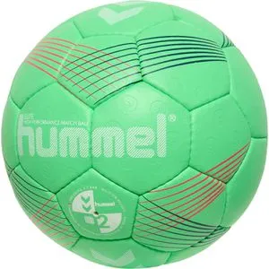 hummel Handball Elite Hb Größe 2 - Green/White/RED - Handball der Spitzenklasse mit Air-touch Schaum und PU-Oberfläche, ideal für Wettkämpfe. Langlebig dank Latexblase und 2 Jahre Garantie auf Naht und Form.