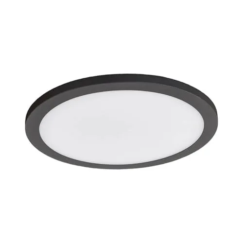 Lucande LED Deckenleuchte Malena mit Bewegungsmelder - Moderne Außenleuchte in Schwarz - Energieeffiziente LED Deckenleuchte für Außenbereiche wie Garten und Terrasse. Mit integriertem Bewegungsmelder für automatische Beleuchtung und erhöhte Sicherheit, Schutzart IP65.
