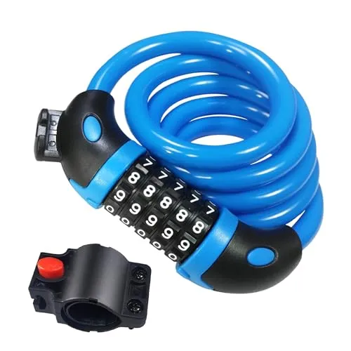 REHKITTZ Fahrradschloss 120cm/12mm - Hochsicherheits Kabelschloss mit 5-stelligem Zahlencode - Fahrrad-Kabelschlösser mit robuster Legierung, 120 cm lang und 12 mm dick für maximale Sicherheit. 10.000 Kombinationen sorgen für optimalen Schutz Ihres Fahrrads und mehr!
