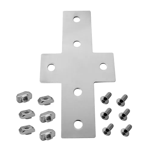 KLAK 40 - Verbinderplatte - X - 157x85mm Aussen Kreuz Flachverbinder 40x40 Aluprofil - 4 Stück inkl. Verschraubung