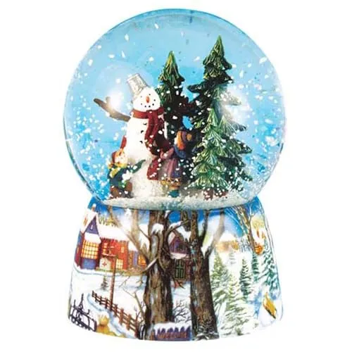 Spieluhrenwelt 46069 Schneekugel Schneemann - Schneekugel mit der Melodie „Leise rieselt der Schnee“, Ø10x14,5 cm, perfekt für winterliche Stimmung und als Geschenk.