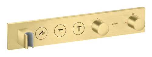 Axor Showersolutions Thermostatmodul Select für 3 Verbraucher - Brushed Brass - Wannen- & Duscharmaturen, elegantes Design in Brushed Brass für optimale Temperaturkontrolle und Komfort im Bad.