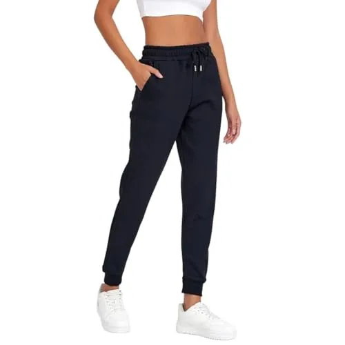 COMEOR Jogginghose Damen - Baumwolle Sporthose Lang Warme Trainingshosen, Frauen Freizeithosen, Sweatpants mit Regular Passform für Fitness, Yoga, Freizeit (Schwarz XS)