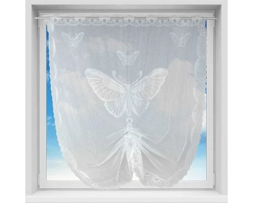 Arsvita Vorhang (1 St), Stangendurchzug, halbtransparent, Bistrogardine in Spitzenoptik, 100cm x 160cm (BxL) mit Stangendurchzug