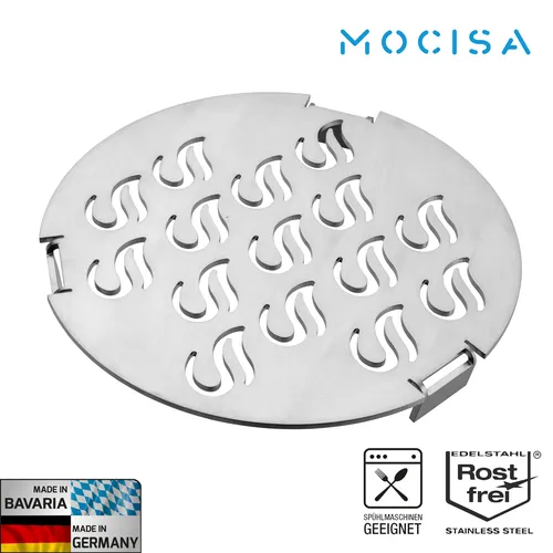 Grilleinsatz Ø20cm Edelstahl 3mm geschliffen Feuerplatte Grillplatte Kugelgrills