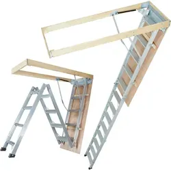 SucceBuy Faltbare Dachbodenleiter, 350 lb Tragkraft, 22,5