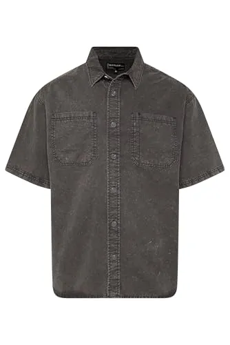 Kurzarmhemd HARLEM SOUL für Herren, Gr. XL, grau - Herren-Freizeithemden aus 100% Baumwolle, atmungsaktiv und ideal als Overshirt, mit praktischen Brusttaschen für zusätzlichen Stauraum.