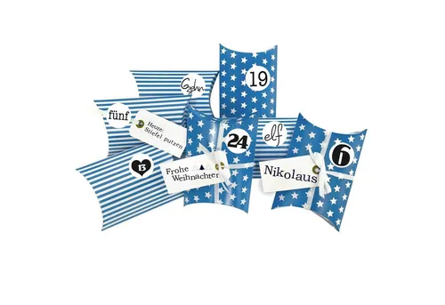Frau WUNDERVoll Kalender zum Selbstbasteln Adventskalender Christkind, Kissenschachteln 15 x