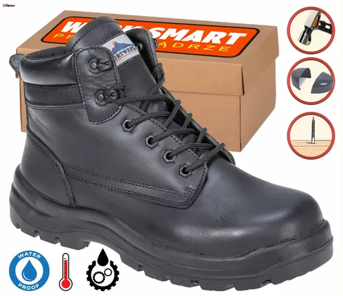 Foyle S3 HRO CI HI FO Schwarzer wasserdichter Sicherheitsarbeitsstiefel Größe 42