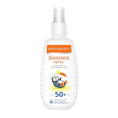PAEDIPROTECT Sonnenspray Kinder Baby LSF 50+ 150 ml - Sonnenschutzmittel für empfindliche Kinderhaut, parfümfrei & wasserfest, schützt sofort vor UVA/UVB-Strahlung und ist dermatologisch getestet.