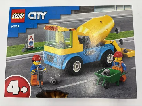 LEGO City Betonmischer 60325 - Konstruktionsspielzeuge; Bauset mit rotierender Mischtrommel, Verkehrsschild und Bauarbeiter-Minifiguren für kreatives Spielen ab 4 Jahren (85 Teile)