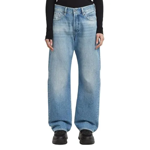G-Star Damen Bowey 3D Boyfriend Jeans - Faded Blue Chrome - Jeans in Boyfriend-Schnitt mit innovativer 3D-Konstruktion und 5 praktischen Taschen für einen lässigen Look.